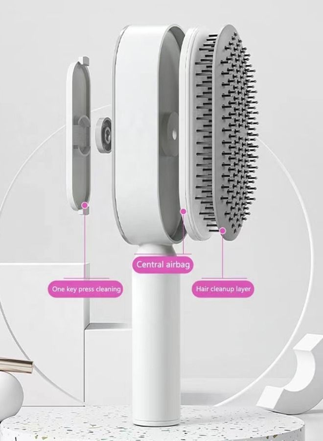 Easy Clean Anti-Static Push Button Hair Brush Healthy Hair Comb - Image 4