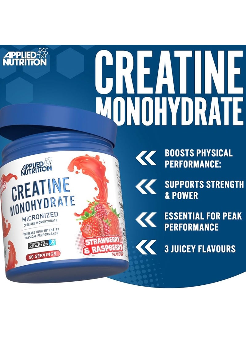 Applied Nutrition - Creatine Monohydrate Micronized Powder 250g Strawberry & Raspberry - Image 1