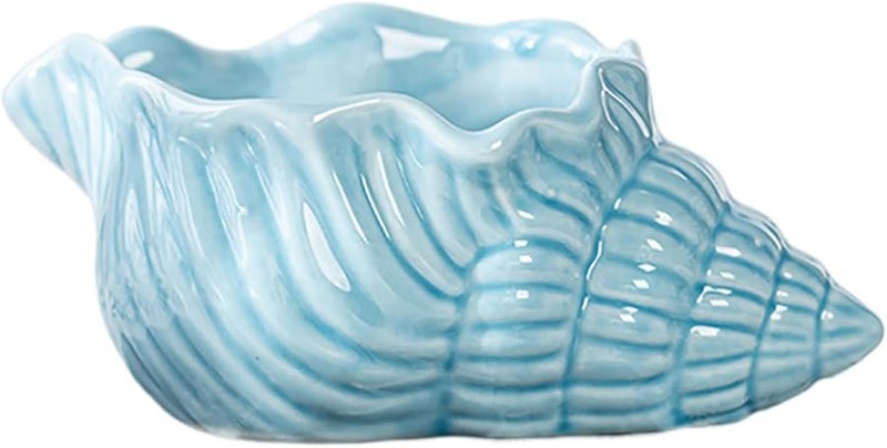 Ceramic Conch Shaped Ashtray Smooth Finish Easy to Clean Compact Design for Home Office - Image 1