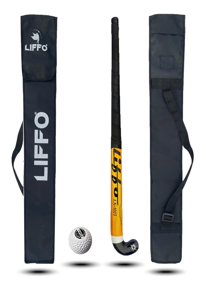 Liffo عصي هوكي ليفو® LX-1003 للرجال والنساء، مستوى التدريب والمبتدئين، مع كرة واحدة وغطاء واحد (أصفر) - Image 1