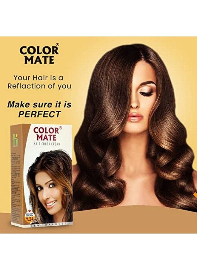 COLOR MATE Organic Hair Colour Rich Cream No Ammonia l Hair Care Cream Golden Brown + Light Blonde hair colours Shade Hair Dye | Herbal Hair Colour Extra Shine Professional Hair Colour 130 ml  - Image 5