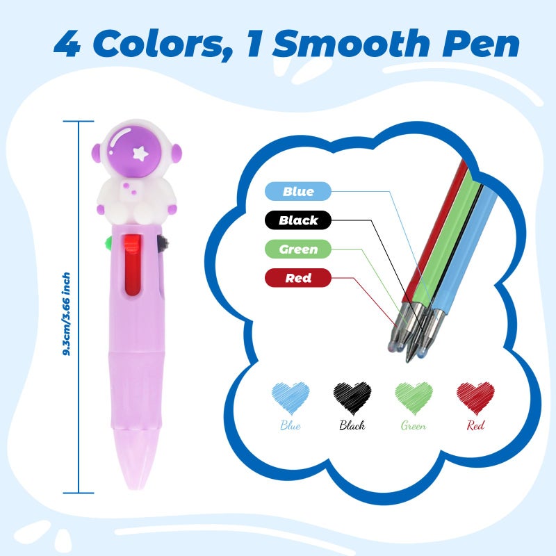 Zhirlyn Mini Multicolor Pens in One 4-in-1, Cute Pens Bulk for Children's Party Favors and Birthdays Gifts, Fun Kawaii Cool Ballpoint Pen for Kids Classroom Prizes Teacher Supplies (Cute, 24) - Image 2