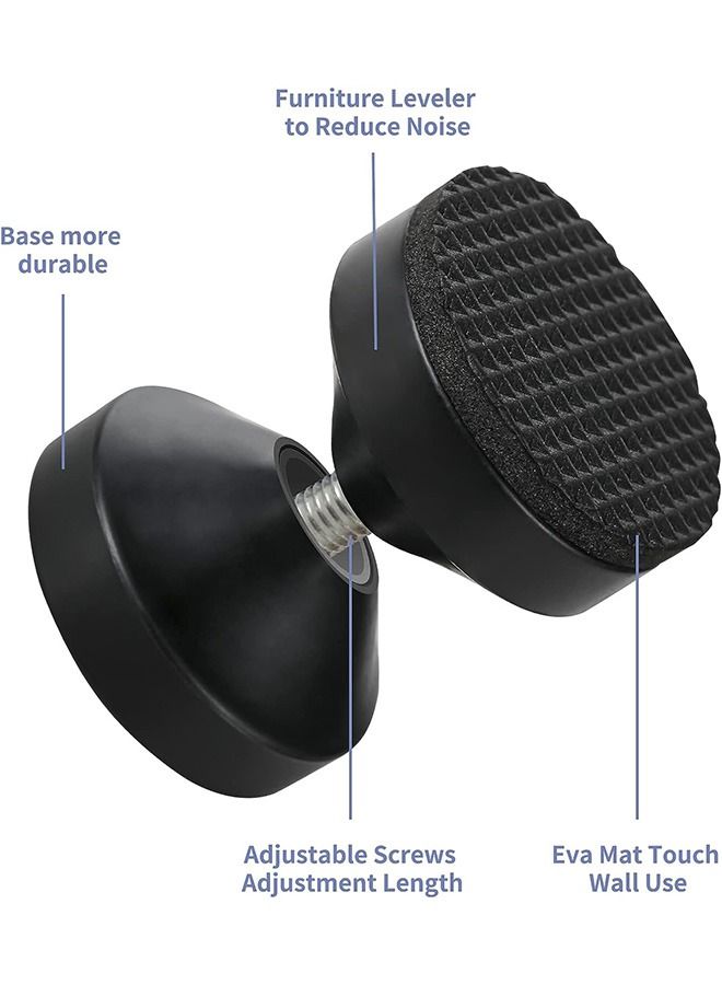 2 Pcs Headboard Stoppers Stabilizer, Telescopic Adjustable Anti Shake Bed Wall Stopper, Threaded Bed Frame Stabilizer Tool for Room Wall Beds Cabinets Sofa (Black) - Image 4