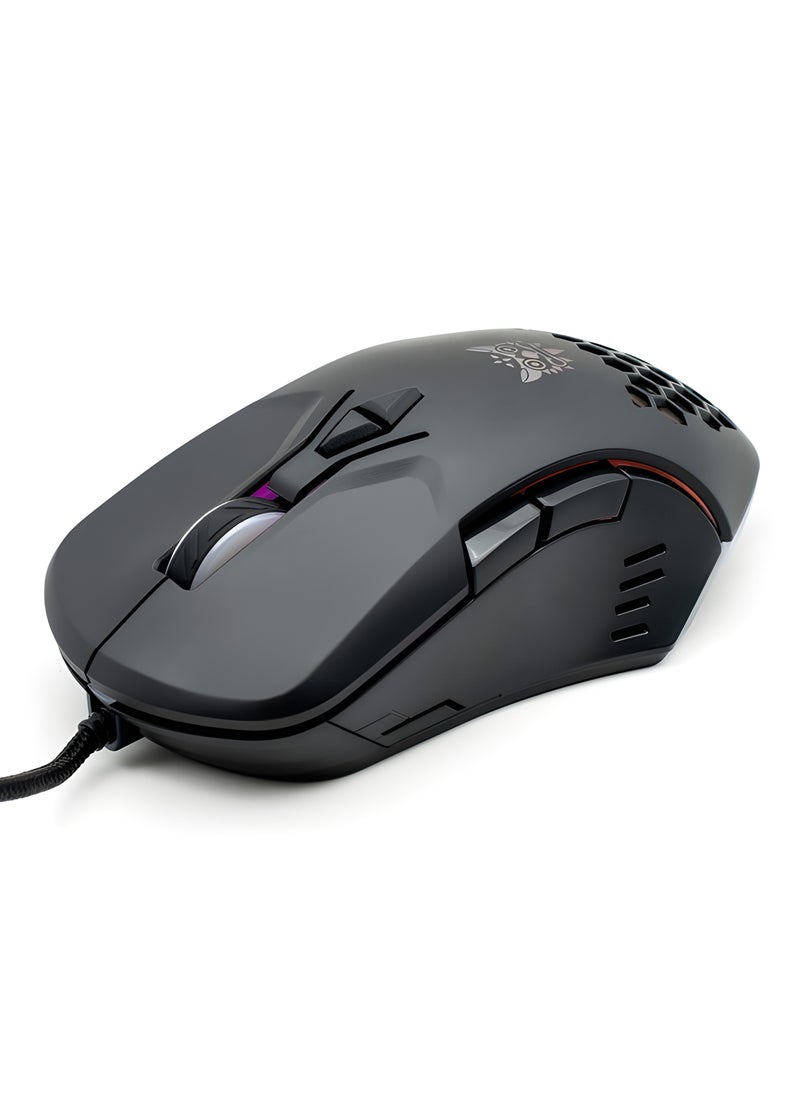 onikuma ONIKUMA CW902 Professional Gaming Mouse Wired RGB Lighting Adjustable DPI 1200/1800/2400/3600 for PC Laptop-cable 1.5 m -black  - Image 3