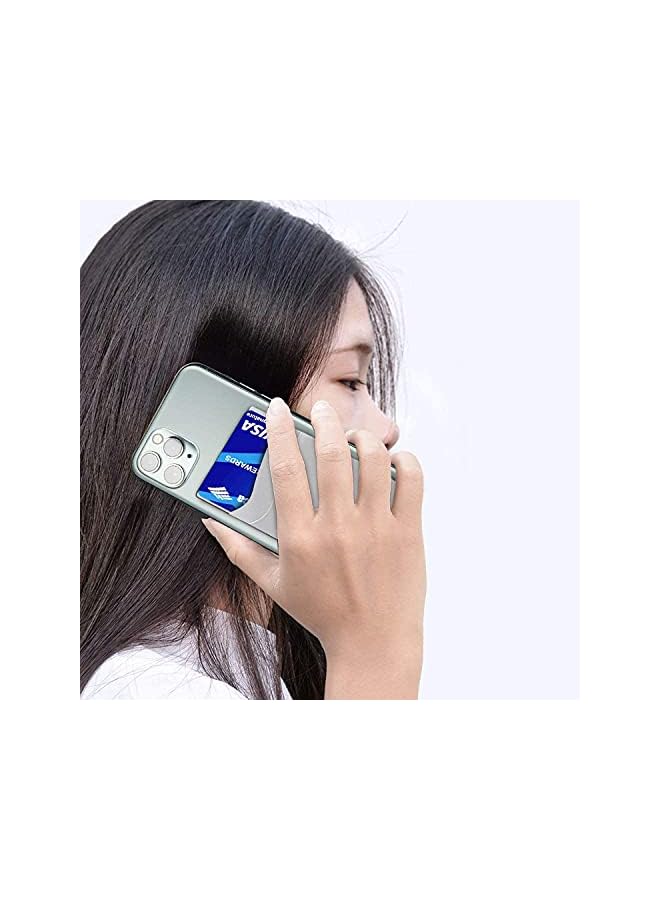 Delfino Phone Card Holder, Ultra Thin Stick-on Silicone Phone Wallet Stick On Credit Card Holder, Phone Pocket for Almost All Smartphones, Adhesive Phone Wallet（Black, White, Grey/3pcs) - Image 4