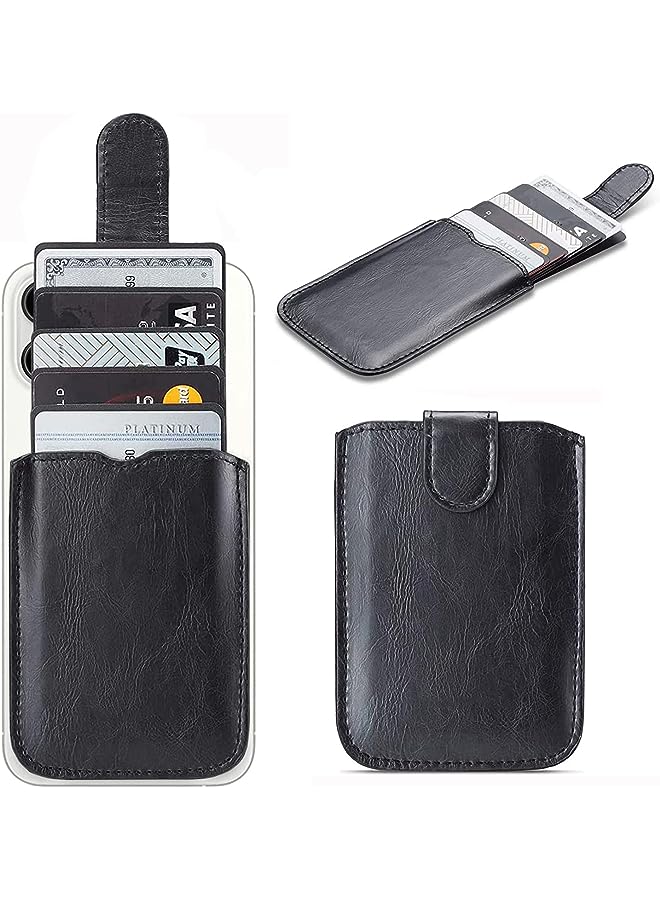 Delfino Phone Card Holder, Ultra Thin Stick-on Silicone Phone Wallet Stick On Credit Card Holder, Phone Pocket for Almost All Smartphones, Adhesive Phone Wallet（Black, White, Grey/3pcs) - Image 1