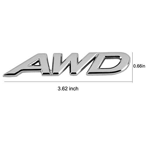 Dsycar شعار ديسيكار 3D معدني AWD ملصق جانبي لبوابة السيارة - شعار معدني بتشطيب كروم لسيارات الدفع الرباعي (نوع 2# AWD) - Image 2