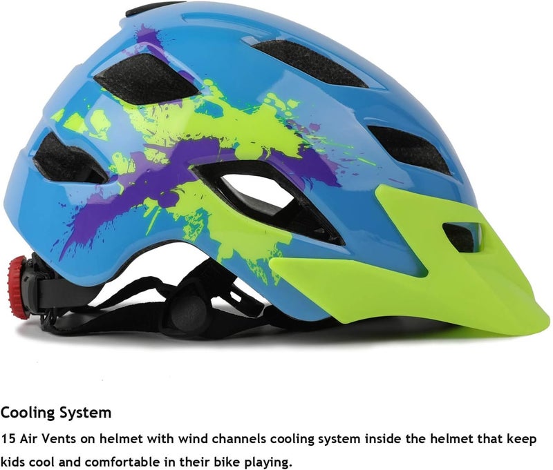 EXCLUSKY Kids Helmet, Kids Bike Helmet Child Boys Girls Bike Helmet Age 5-13 Adjustable Bicycle Scooter Skating Cycle Helmet 50-57cm - Image 5
