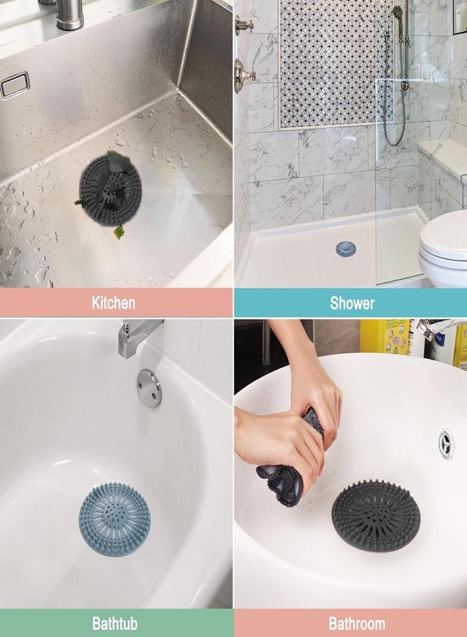 Gotega Bathroom Sink Drain Strainers, Hair Catcher Shower Drain Covers Protector, Flexible TPR Material, Multiple Colors for Bathroom Tub Shower and Sink Garbage Disposal Parts, Light-Colored 5 Pack - Image 2