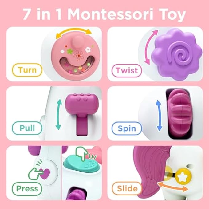AM ANNA Montessori Toys 1 Year Old for Toddlers, Busy Cube Toys for Baby, Travel Sensory Toys for Toddlers 1-3, Toys for Girls to Learn Fine Motor Skills, Birthday Gifts for Boys Girls - Image 4