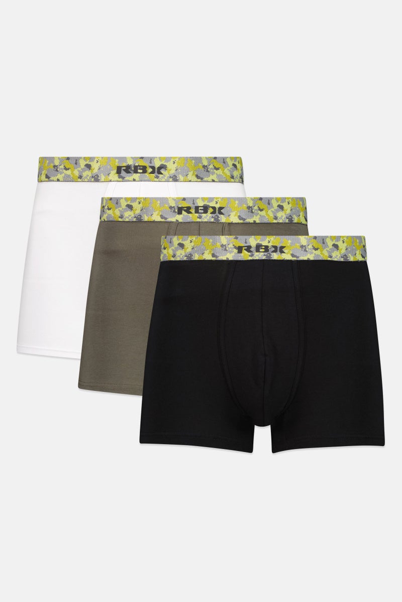 RBX Men 3 Pieces Camouflage Pull On Trunks, Multicolor - Image 1