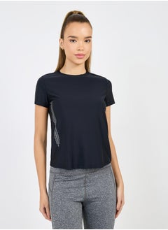 Styli Side Abstract Reflective Detail Short Sleeves Top  - Image 1