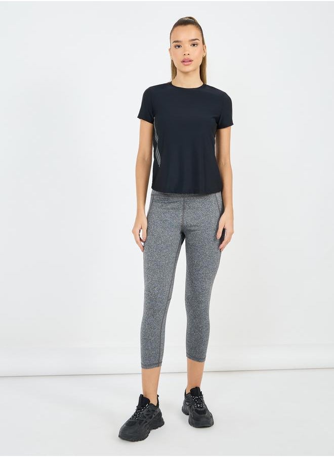 Styli - Side Abstract Reflective Detail Short Sleeves Top - Image 1
