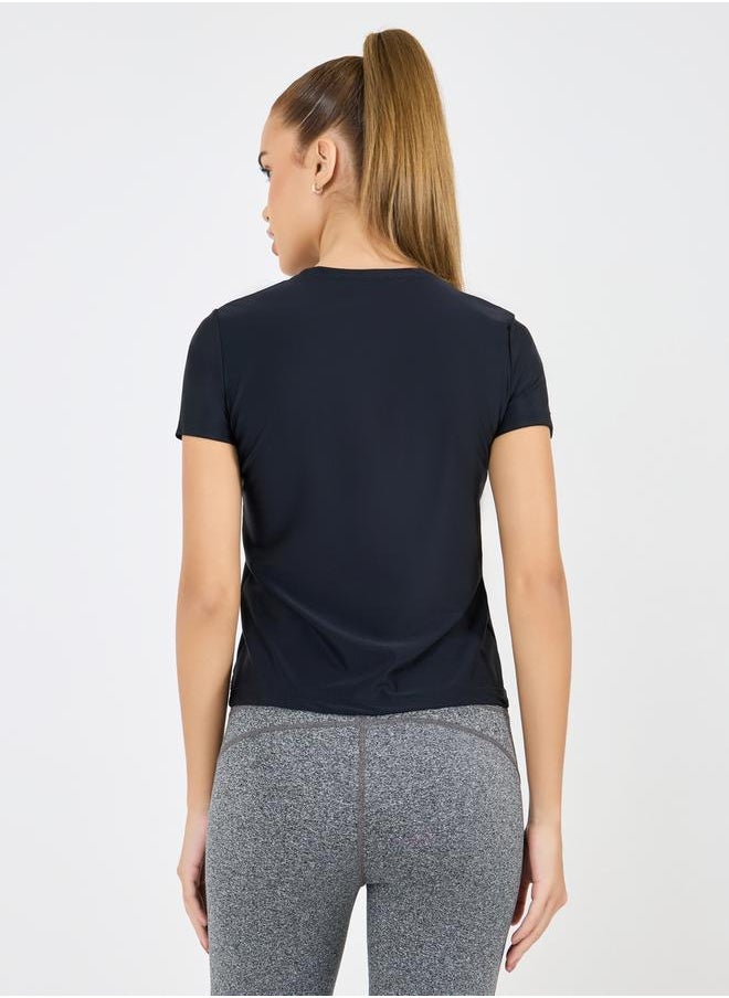 Styli - Side Abstract Reflective Detail Short Sleeves Top - Image 1