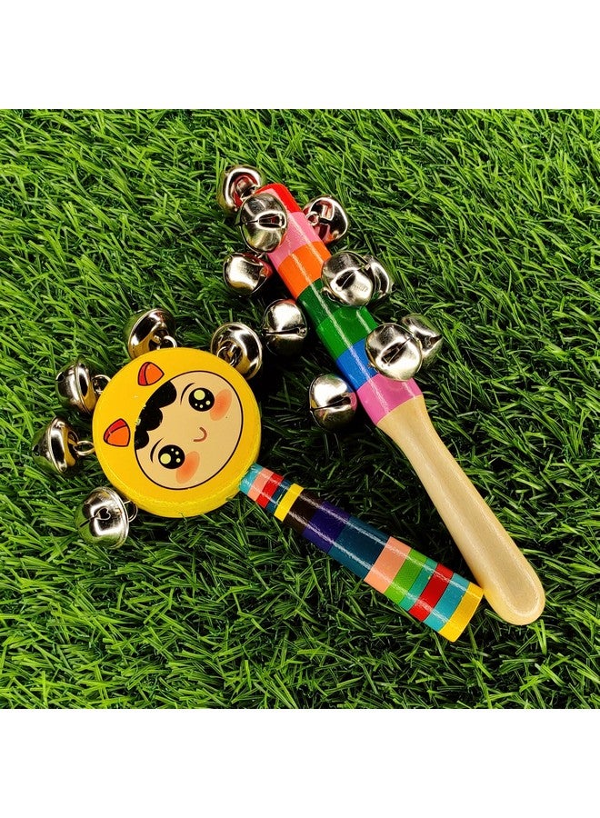 Vemlons Rattle Toys Wooden Non Toxic Colorful Rattle Toys for New Born Baby, Musical Infant Toy, Dugi Dugi Rattles JhunJhuna/Ghunguru wala jhunjhuna - Image 2