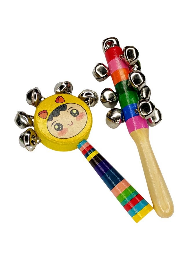 Vemlons Rattle Toys Wooden Non Toxic Colorful Rattle Toys for New Born Baby, Musical Infant Toy, Dugi Dugi Rattles JhunJhuna/Ghunguru wala jhunjhuna - Image 1