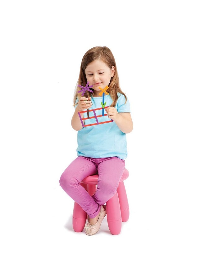 edxeducation edxeducation Junior GeoStix - In Home Learning Toy for Early Math and Creativity - 200 Multicolored Construction Sticks - 30 Double-Sided Activity Cards - Geometric Manipulative  - Image 4