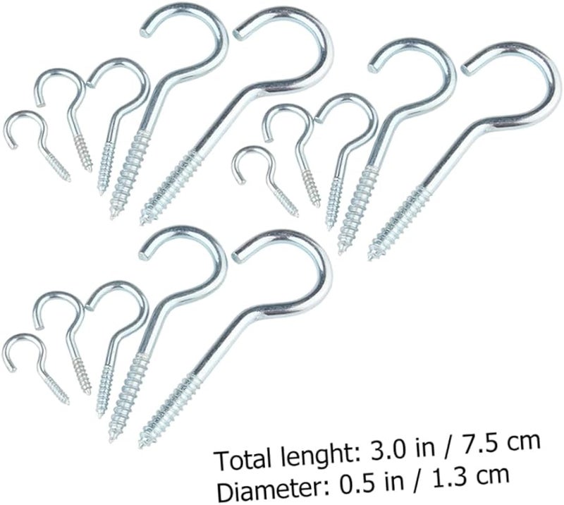 Lifkome 15 قطعة خطافات براغي ثقيلة ذاتية التنصيب لتعليق النباتات والتخزين في الداخل والخارج - Image 3
