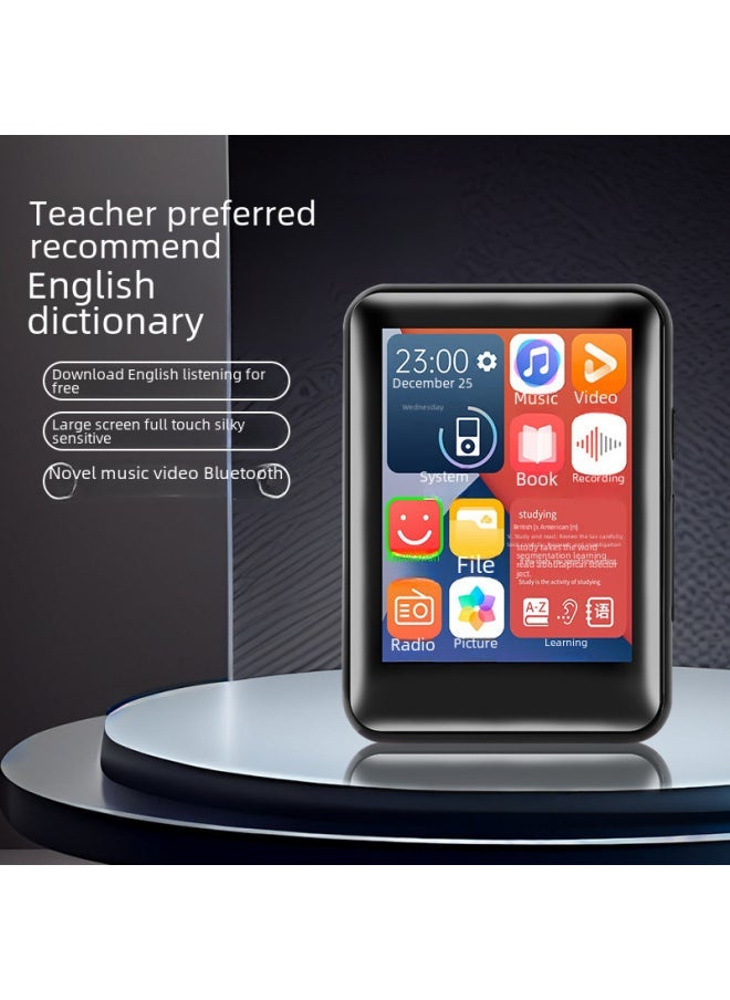 Ultra-thin Full-screen Mp3 Mp4 Portable Bluetooth Student Version Touch Screen Music Player Mp5 Mp6 Compact Digital Audio Player-Body Color:Black [2.8 Inch Full Screen Metal] With Bluetooth Dictionary-Memory Capacity:0GB [no Memory Need To Plug In The Card To Use]]  - Image 2