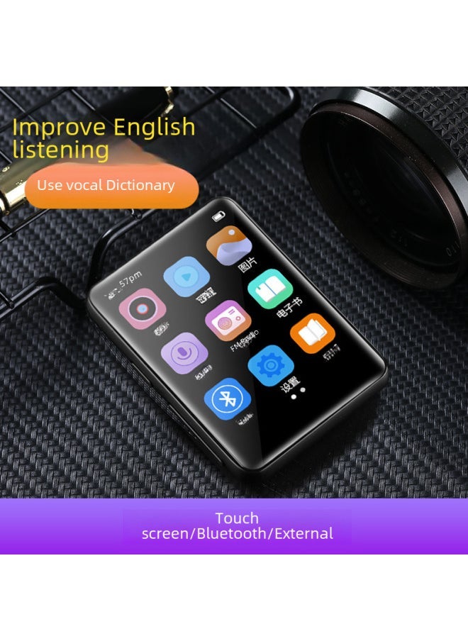 Ultra-thin Full-screen Mp3 Mp4 Portable Bluetooth Student Version Touch Screen Music Player Mp5 Mp6 Compact Digital Audio Player-Body Color:Black [2.8 Inch Full Screen Metal] With Bluetooth Dictionary-Memory Capacity:0GB [no Memory Need To Plug In The Card To Use]]  - Image 4