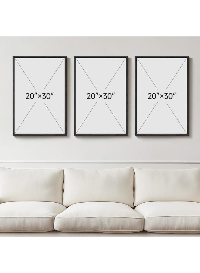 Cuspin Large Framed Neutral Modern Abstract Wall Art, 3 Piece Black and Beige Canvas Prints Paintings Artwork for Walls, Minimalist Line Pictures for Living Room Hallway Office Wall Decor -Total 30x60 Inch - Image 4