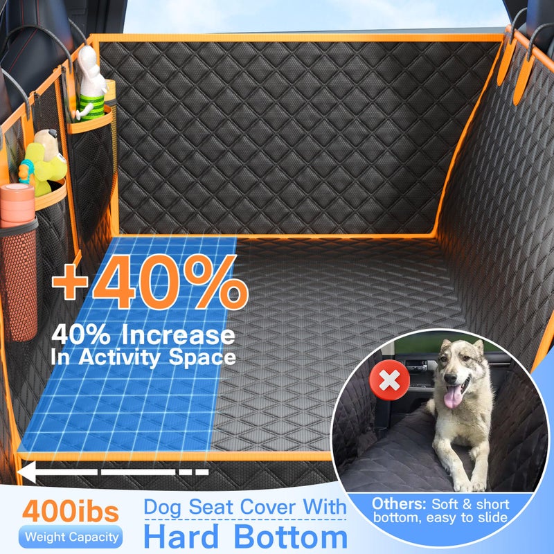 Twesync Dog Car Seat Cover for Back Seat, Hard Bottom Car Seat Cover for Dogs with Door Protectors for Traveling and Camping with Pets, Waterproof and Scratch-Resistant, Suitable for Cars - Image 3