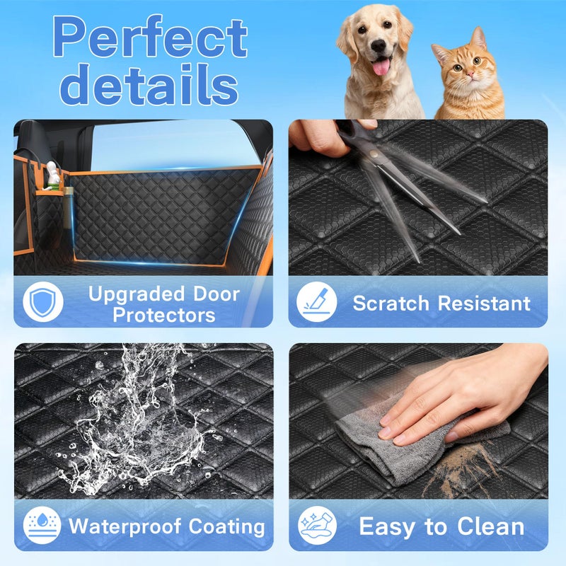 Twesync Dog Car Seat Cover for Back Seat, Hard Bottom Car Seat Cover for Dogs with Door Protectors for Traveling and Camping with Pets, Waterproof and Scratch-Resistant, Suitable for Cars - Image 4