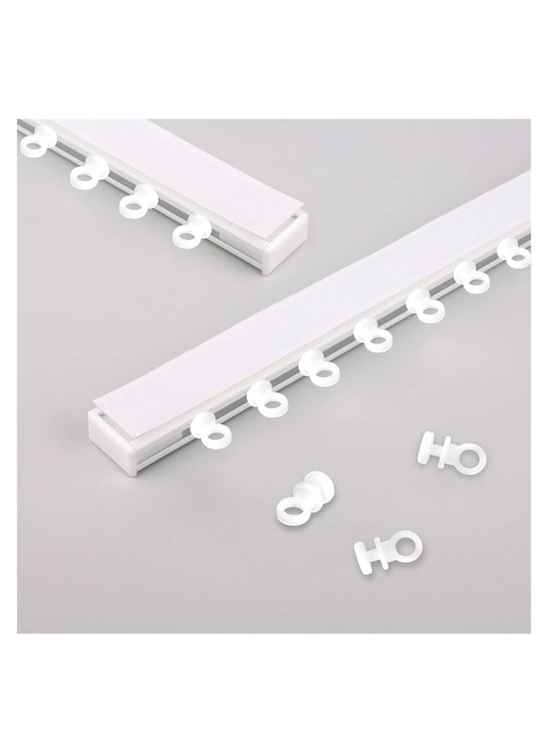 SYOSI - Curtain Track Gliders 100Pcs Plastic White Curtain Hooks Effortless Gliding Curtain Rail Slider Hooks Rollers for Window Door Shower Curtains - Image 1