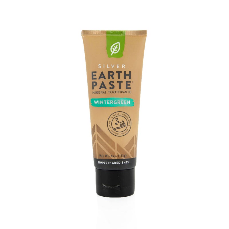 Redmond Earthpaste with Silver Natural NonFluoride Toothpaste 4 Ounce Tube Wintergreen