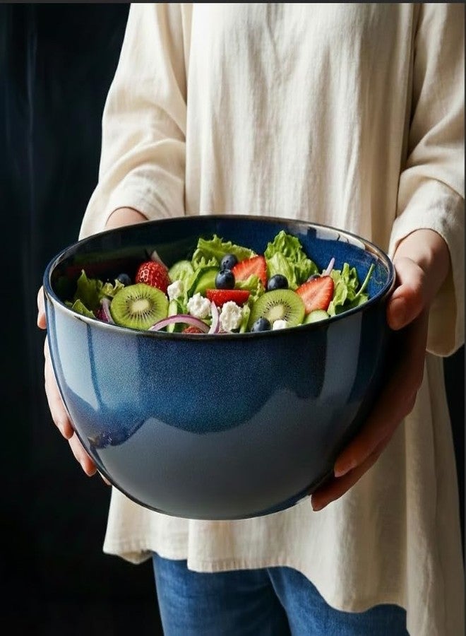 TAUFIKT 9 Inch Large Salad Bowls Set of 2, 83 Oz Porcelain Serving Bowl for Salad Soup Pasta Popcorn, Ceramic Decorative Bowls Fruit Bowl for Home Decor, Microwave,Oven,and Dishwasher Safe - Image 2