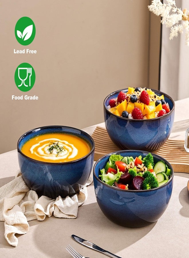 TAUFIKT 9 Inch Large Salad Bowls Set of 2, 83 Oz Porcelain Serving Bowl for Salad Soup Pasta Popcorn, Ceramic Decorative Bowls Fruit Bowl for Home Decor, Microwave,Oven,and Dishwasher Safe - Image 4