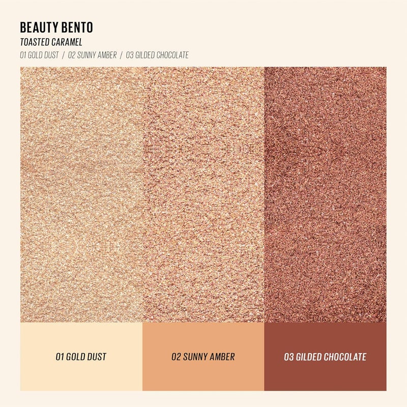 KAJA Beauty Bento Eyeshadow Trio - Toasted Caramel- 3 in 1 Mosaic Chrome Shimmer Matte Eye Shadow Palette - Long Lasting Blendable Pigmented Vegan Cruelty Free Compact Makeup - Image 5