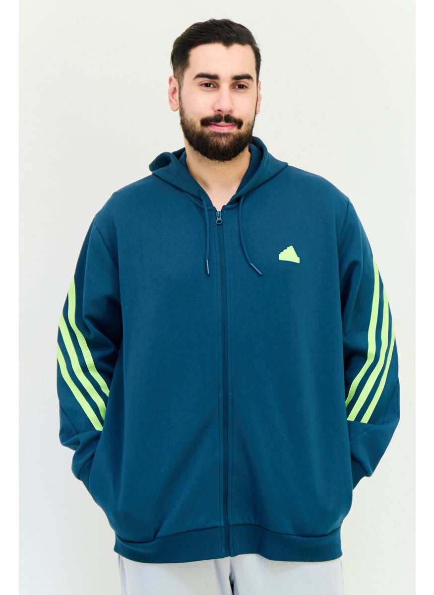 Adidas Men Sportswear Fit Long Sleeve Outdoor Hoodies, Dark Green  - Image 1