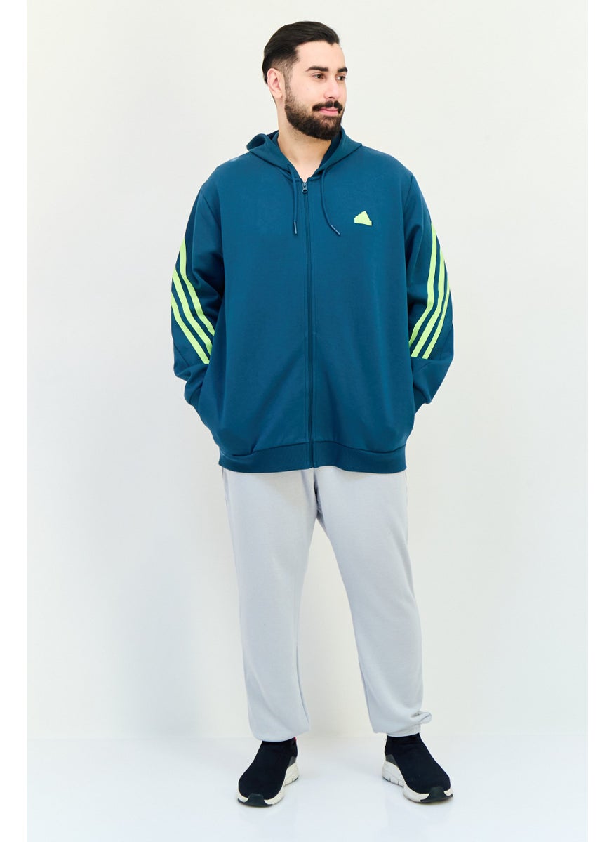 Adidas Men Sportswear Fit Long Sleeve Outdoor Hoodies, Dark Green  - Image 4
