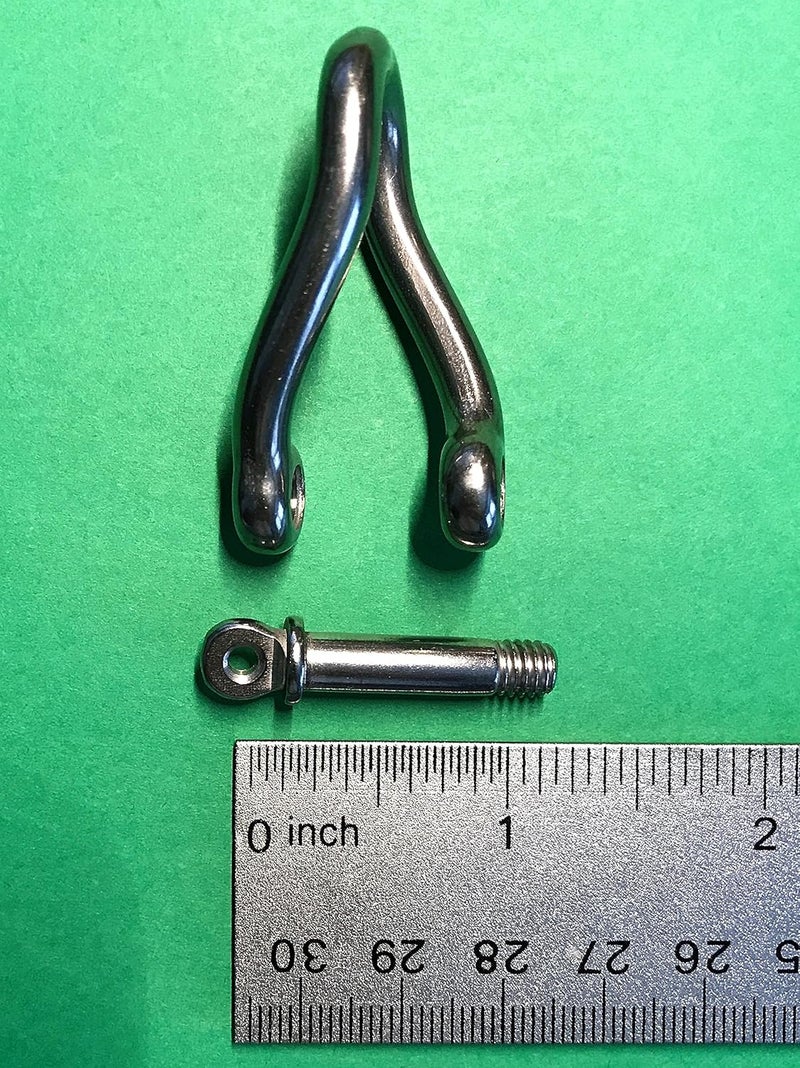 US Stainless Stainless Steel 316 Twist Shackle 1/4" (6mm) Marine Grade - Image 5