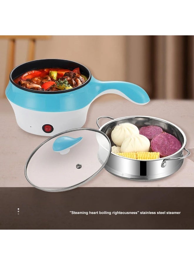 SAFENHAND Multifunctional Electric Cooker, Non-Stick Cooking Skillet, Egg Steamer, Soup Heater, Frying Pan, Double Layer (Colour May Vary) - Image 2