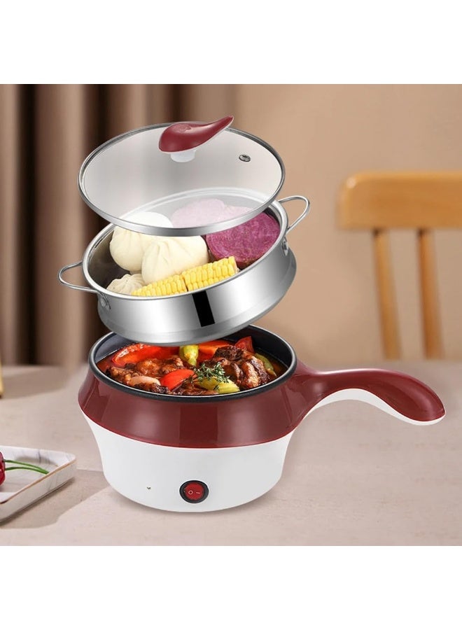 SAFENHAND Multifunctional Electric Cooker, Non-Stick Cooking Skillet, Egg Steamer, Soup Heater, Frying Pan, Double Layer (Colour May Vary) - Image 4