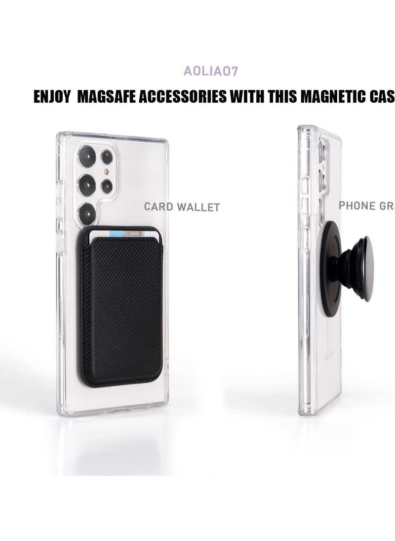 Raxoom Clear Magnetic Case for Samsung Galaxy S22 Ultra Compatible with Magsafe Card Wallet& Wireless Chager - Image 3