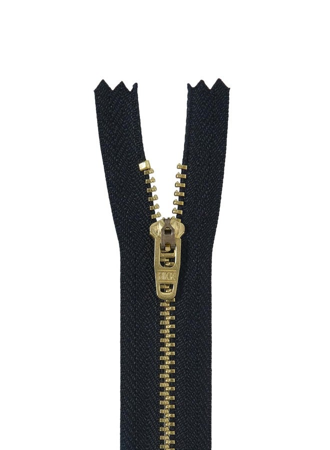 HKK 6 Inch #4 Metal Zippers, 12 pcs, Non-Separating with YG Slider - Black, Navy, Beige Colors - Ideal for Repairs & Replacements of Jeans, Khaki, Sewing, and DIY (Antique Brass, Golden Brass) - Image 5