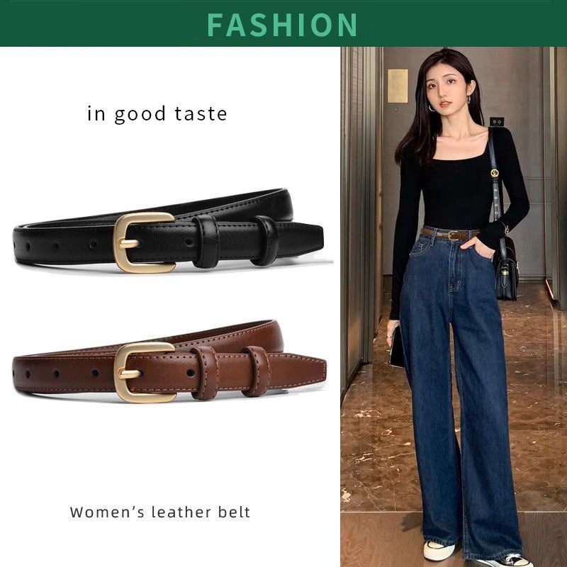 Womens Fashion Slim Belt for Dresses Black  - Image 3