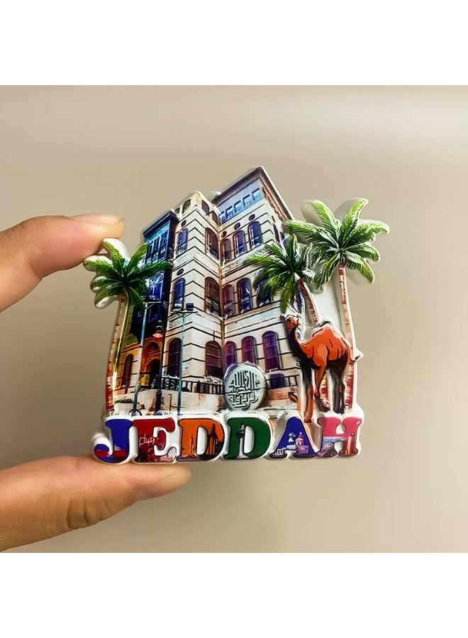 Jeddah, Saudi Arabia, Bait Al Nasif, High - Fridge Magnet, Ceramic, Souvenir, Travel Gift, Saudi Heritage, Historical Landmark, Authentic Keepsake, Middle Eastern Art, Traditional ,Gift Idea - Image 2