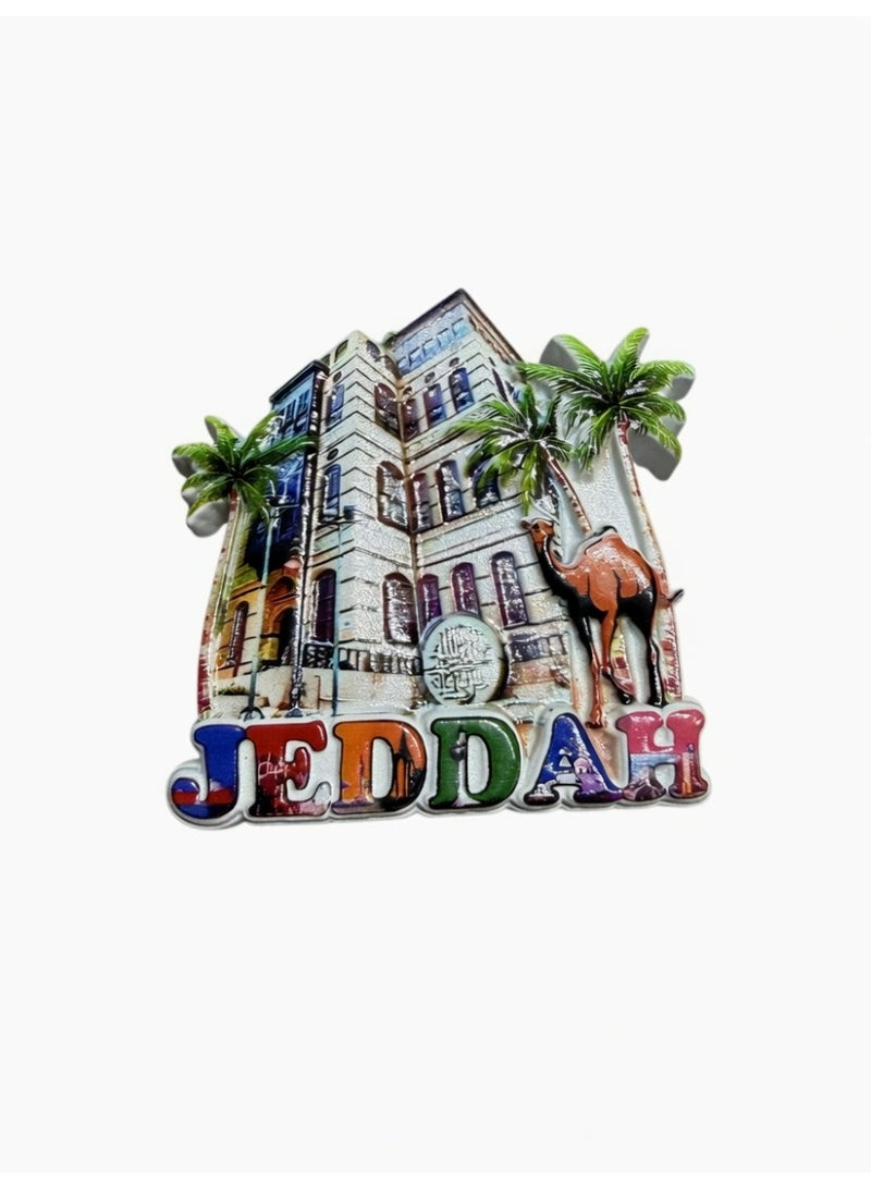 Jeddah, Saudi Arabia, Bait Al Nasif, High - Fridge Magnet, Ceramic, Souvenir, Travel Gift, Saudi Heritage, Historical Landmark, Authentic Keepsake, Middle Eastern Art, Traditional ,Gift Idea - Image 1