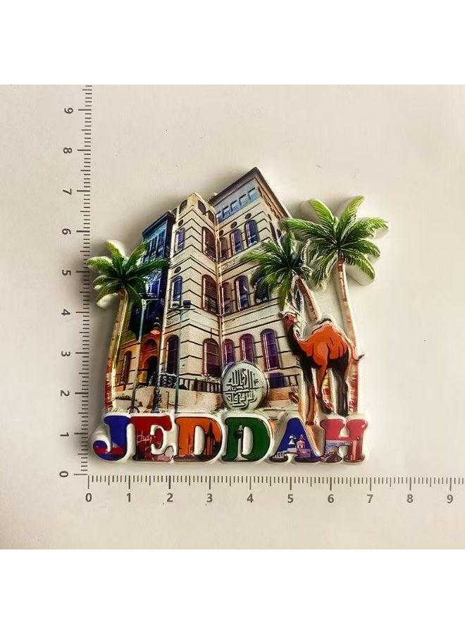 Jeddah, Saudi Arabia, Bait Al Nasif, High - Fridge Magnet, Ceramic, Souvenir, Travel Gift, Saudi Heritage, Historical Landmark, Authentic Keepsake, Middle Eastern Art, Traditional ,Gift Idea - Image 4
