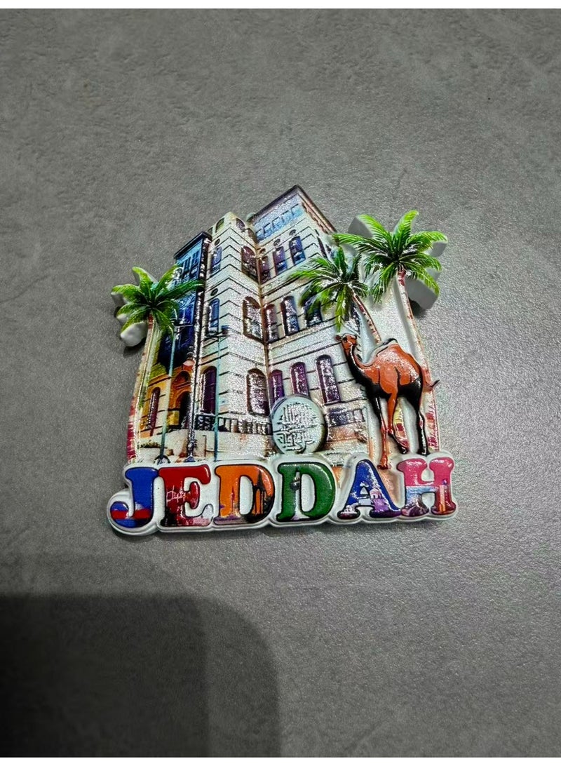 Jeddah, Saudi Arabia, Bait Al Nasif, High - Fridge Magnet, Ceramic, Souvenir, Travel Gift, Saudi Heritage, Historical Landmark, Authentic Keepsake, Middle Eastern Art, Traditional ,Gift Idea - Image 3