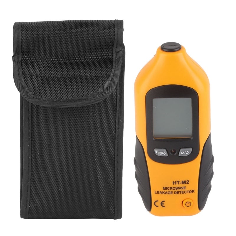 HTI Microwave Leakage Detector: Yellow 13.2 X 5.5 X 3.7Cm - Backlit Digital LCD Display, Portable Design, High Accuracy Detector for Microwave Oven Leakage Testing - Image 1
