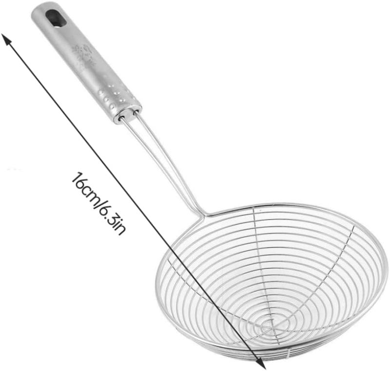 Stainless Steel Kitchen Skimmer Strainer For Frying Baking And Filtering - Image 4