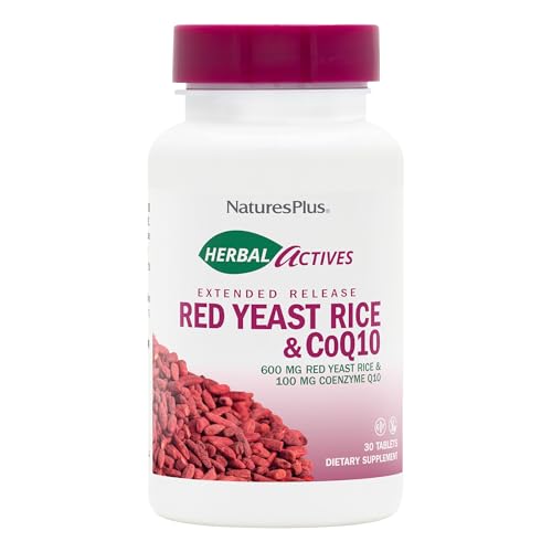 NaturesPlus Herbal Actives Red Yeast Rice 600mg CoQ10 100mg Extended Release 30 Vegan Tablets Maximum Potency Supplement Antioxidant Vegetarian GlutenFree 30 Servings - Image 2