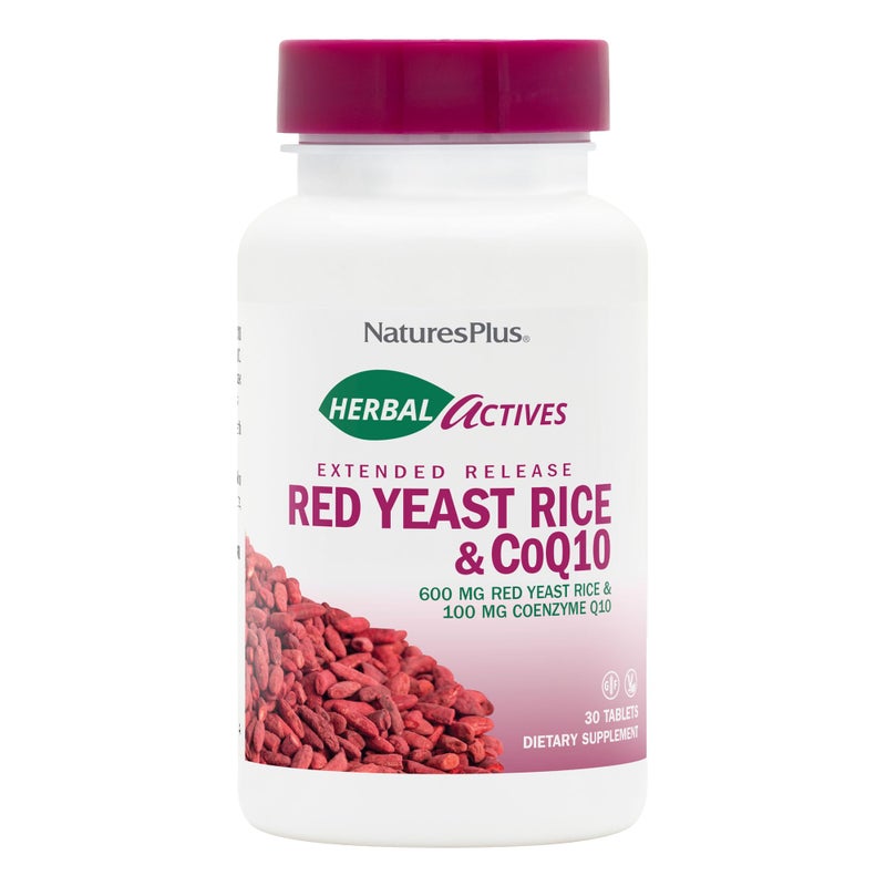 NaturesPlus Herbal Actives Red Yeast Rice 600mg CoQ10 100mg Extended Release 30 Vegan Tablets Maximum Potency Supplement Antioxidant Vegetarian GlutenFree 30 Servings - Image 3
