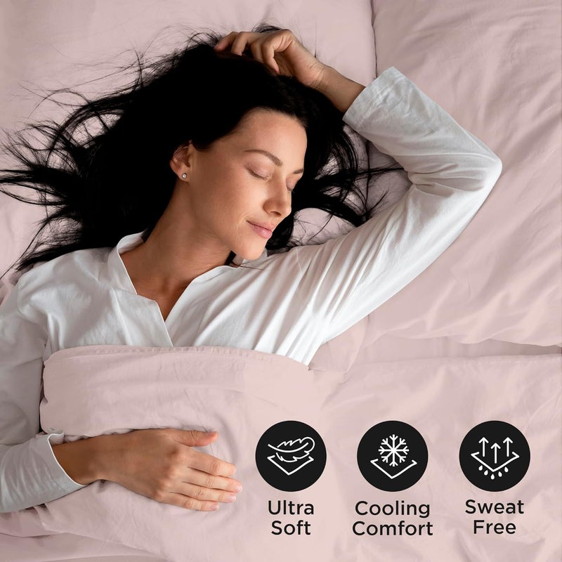 ROYALE LINENS طقم شراشف كاملة 4 قطع من رويال لينينز - فراش مايكروفايبر ناعم 1800 - 1 شرشف مجهز و1 شرشف مسطح، 2 كيس وسادة - مقاوم للتجعد والبهتان - طقم شراشف فندقية فاخرة (وردي، كامل) - Image 4
