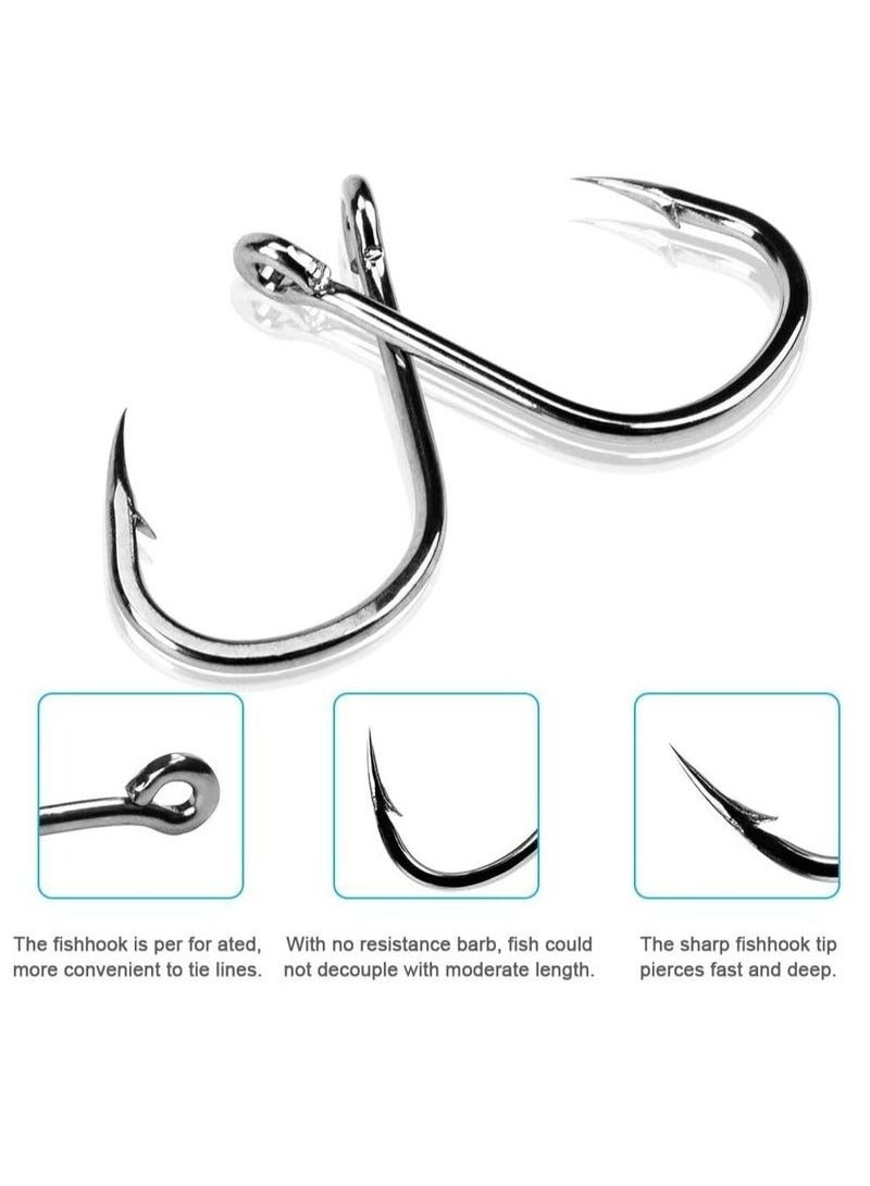 Generic 500-Piece Premium Fishhooks High Carbon Steel Fishing Hooks with 10 Sizes, Strong Sharp Fish Hook with Barbs, Portable Plastic Box, for Freshwater/Seawater  - Image 5
